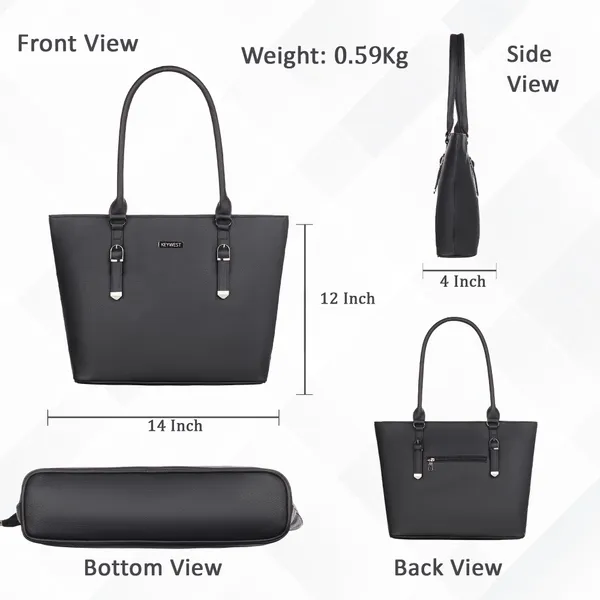 Keywest_Women's_Mandhana_Tote_Handbag_for_Women_|_Hobo_Bag_for_Work_|_Ladies_Purse_|_Stylish_Shoulder_Bag_|_Gift_For_Women_|_Black