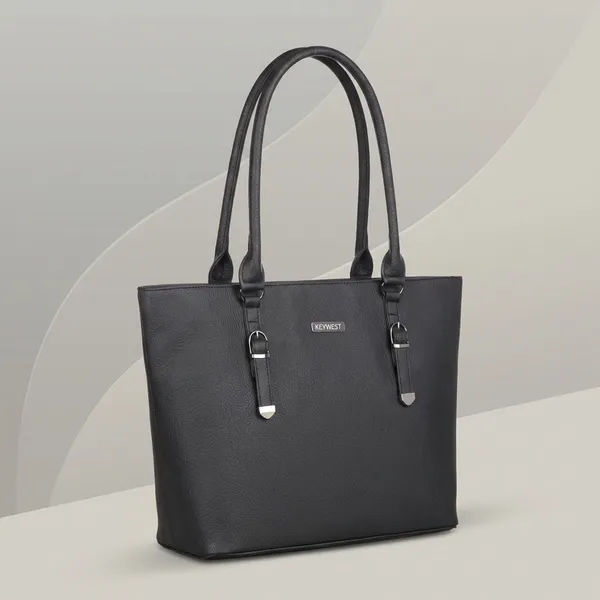 Keywest_Women's_Mandhana_Tote_Handbag_for_Women_|_Hobo_Bag_for_Work_|_Ladies_Purse_|_Stylish_Shoulder_Bag_|_Gift_For_Women_|_Black