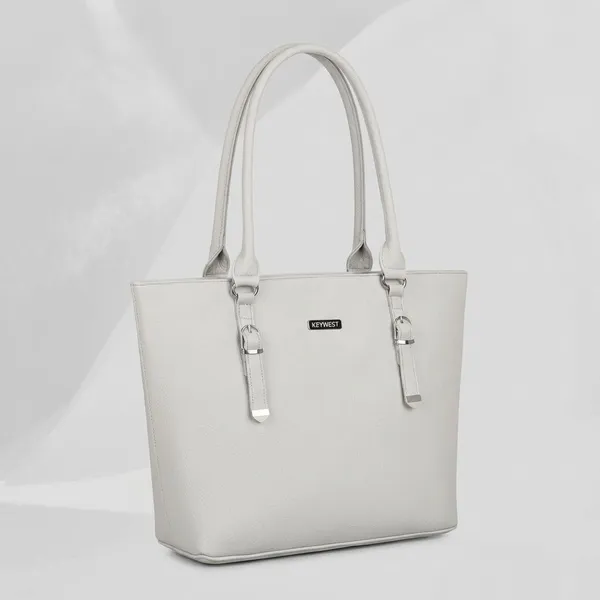 Keywest_Women's_Mandhana_Tote_Handbag_for_Women_|_Hobo_Bag_for_Work_|_Ladies_Purse_|_Stylish_Shoulder_Bag_|_Gift_For_Women_|_Grey
