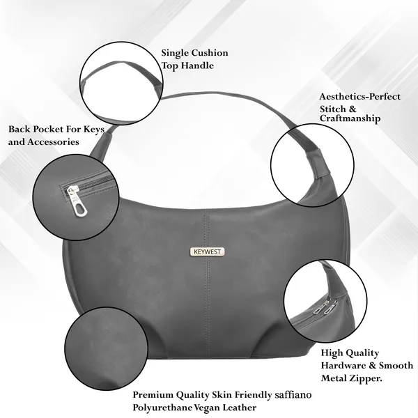 Keywest_Women's_Vegan_Leather_Oval_Tote_Handbag_for_Women_|_Hobo_Bag_for_Work_|_Ladies_Purse_|_Stylish_Shoulder_Bag_|_Gift_For_Women_|_Grey