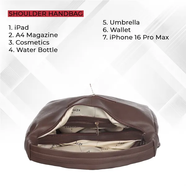 Keywest_Women's_Vegan_Leather_Oval_Tote_Handbag_for_Women_|_Hobo_Bag_for_Work_|_Ladies_Purse_|_Stylish_Shoulder_Bag_|_Gift_For_Women_|_Brown