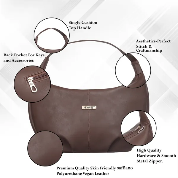 Keywest_Women's_Vegan_Leather_Oval_Tote_Handbag_for_Women_|_Hobo_Bag_for_Work_|_Ladies_Purse_|_Stylish_Shoulder_Bag_|_Gift_For_Women_|_Brown