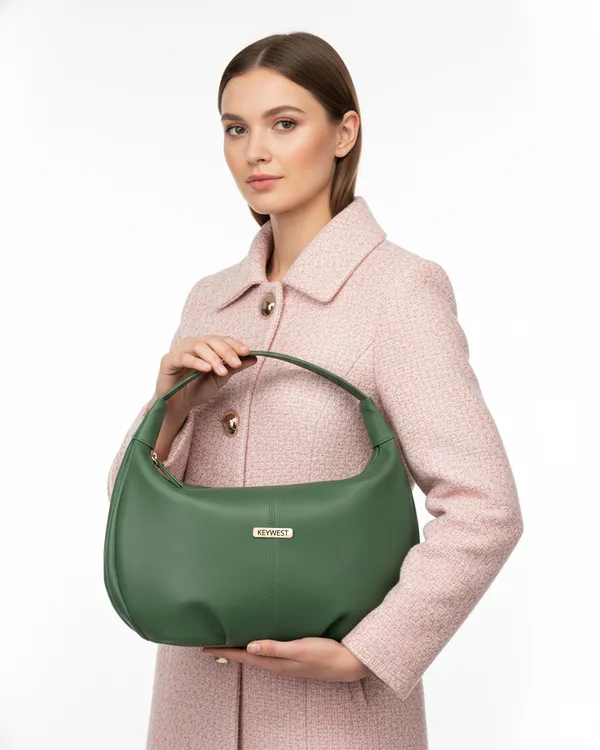 Keywest_Women's_Vegan_Leather_Oval_Tote_Handbag_for_Women_|_Hobo_Bag_for_Work_|_Ladies_Purse_|_Stylish_Shoulder_Bag_|_Gift_For_Women_|_Green