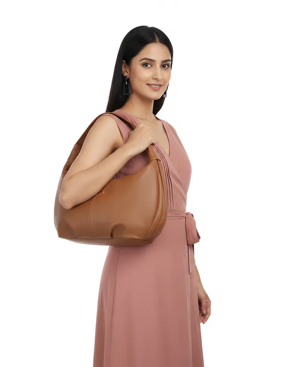 Keywest_Women's_Vegan_Leather_Oval_Tote_Handbag_for_Women_|_Hobo_Bag_for_Work_|_Ladies_Purse_|_Stylish_Shoulder_Bag_|_Gift_For_Women_|_Tan