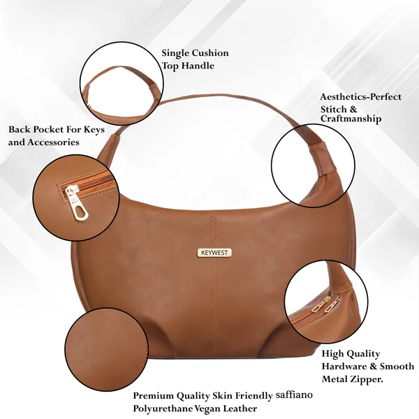 Keywest_Women's_Vegan_Leather_Oval_Tote_Handbag_for_Women_|_Hobo_Bag_for_Work_|_Ladies_Purse_|_Stylish_Shoulder_Bag_|_Gift_For_Women_|_Tan