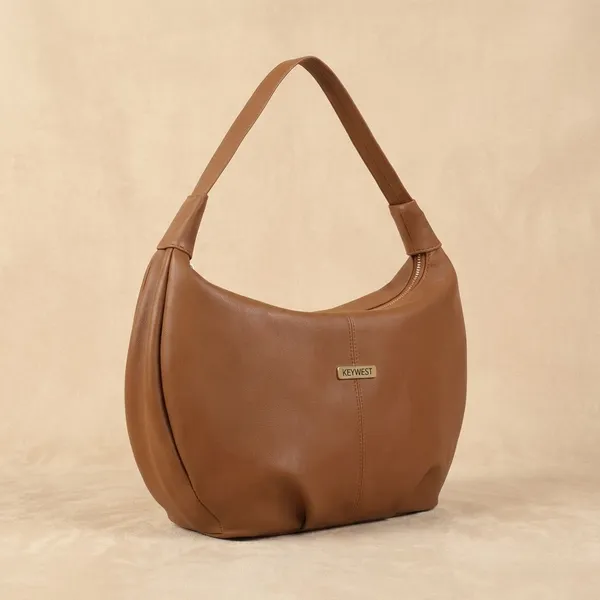 Keywest_Women's_Vegan_Leather_Oval_Tote_Handbag_for_Women_|_Hobo_Bag_for_Work_|_Ladies_Purse_|_Stylish_Shoulder_Bag_|_Gift_For_Women_|_Tan
