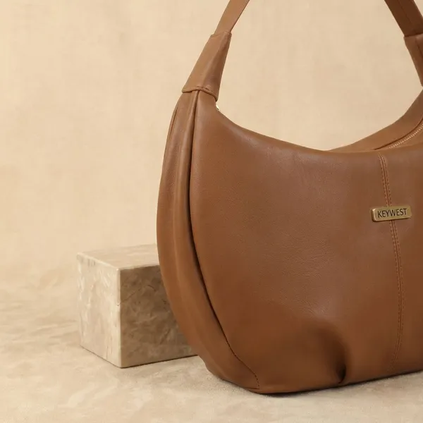 Keywest_Women's_Vegan_Leather_Oval_Tote_Handbag_for_Women_|_Hobo_Bag_for_Work_|_Ladies_Purse_|_Stylish_Shoulder_Bag_|_Gift_For_Women_|_Tan