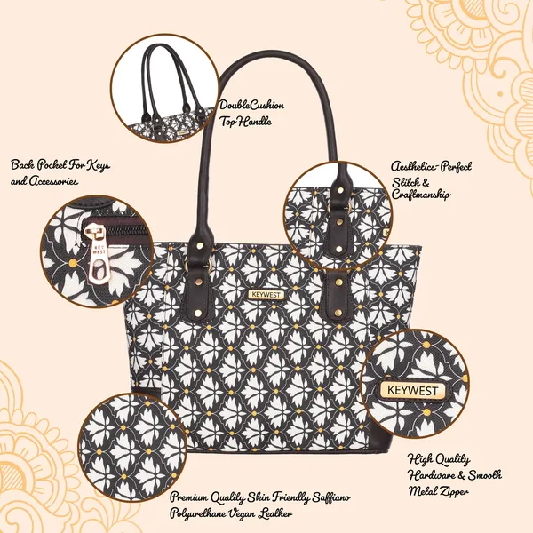 Keywest_Women's_Jute_Print_Office_Bag_|_Stylish_Bags_for_Office_Use_|_Laptop_Bag_15.6_inch_|_Stylish_Tote_for_Office_Use_|_Purse_for_Women_|_Vegan_Leather_Handbag_|_Daily_&_Travel_Use_|_Bidri_Kaiser