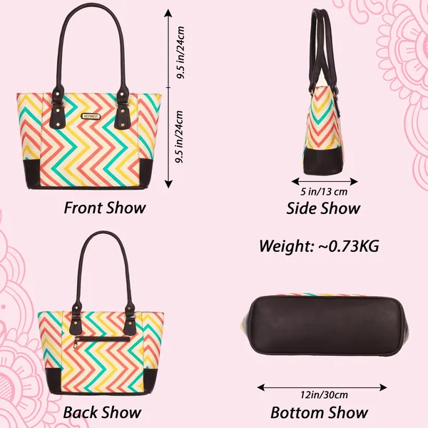 Keywest_Women's_Jute_Print_Office_Bag_|_Stylish_Bags_for_Office_Use_|_Laptop_Bag_15.6_inch_|_Stylish_Tote_for_Office_Use_|_Purse_for_Women_|_Vegan_Leather_Handbag_|_Daily_&_Travel_Use_|_Wave_Beach