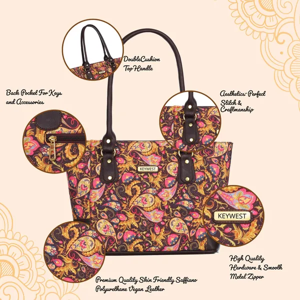 Keywest_Women's_Jute_Print_Office_Bag_|_Stylish_Bags_for_Office_Use_|_Laptop_Bag_15.6_inch_|_Stylish_Tote_for_Office_Use_|_Purse_for_Women_|_Vegan_Leather_Handbag_|_Daily_&_Travel_Use_|_Paisley_Print