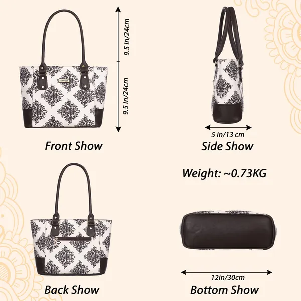 Keywest_Women's_Jute_Print_Office_Bag_|_Stylish_Bags_for_Office_Use_|_Laptop_Bag_15.6_inch_|_Stylish_Tote_for_Office_Use_|_Purse_for_Women_|_Vegan_Leather_Handbag_|_Daily_&_Travel_Use_|_Mughal_Motif