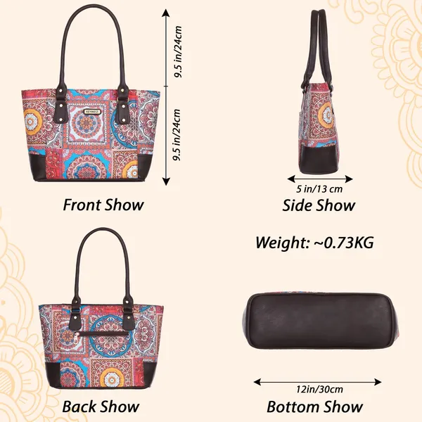 Keywest_Women's_Jute_Print_Office_Bag_|_Stylish_Bags_for_Office_Use_|_Laptop_Bag_15.6_inch_|_Stylish_Tote_for_Office_Use_|_Purse_for_Women_|_Vegan_Leather_Handbag_|_Daily_&_Travel_Use_|_Mandala_Print