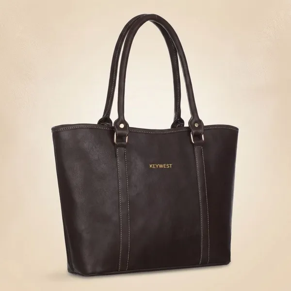 Keywest_Women's_Vegan_Leather_Luxe_Spade_Tote_Handbag_for_Women_|_Office_Bag_for_Work_|_Ladies_Purse_|_Stylish_Shoulder_Bag_|_Laptop_Bag_15.6_inch_|_Gift_For_Women_|_Brown