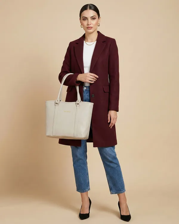 Keywest_Women's_Vegan_Leather_Luxe_Spade_Tote_Handbag_for_Women_|_Office_Bag_for_Work_|_Ladies_Purse_|_Stylish_Shoulder_Bag_|_Laptop_Bag_15.6_inch_|_Gift_For_Women_|_Light_Grey
