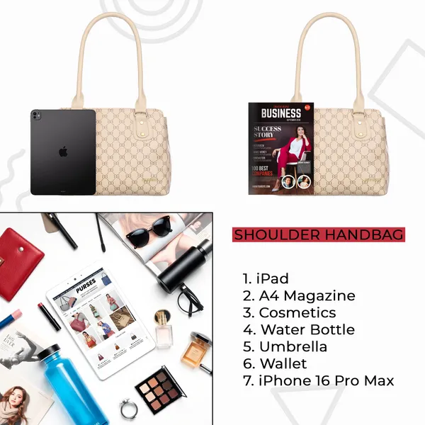 Keywest_Women's_Penguin_Luxe_Tote_Handbag_for_Women_|_Office_Bag_for_Work_|_Ladies_Purse_|_Stylish_Shoulder_Bag_|_Gift_For_Women_|_Beige
