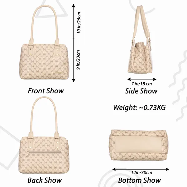 Keywest_Women's_Penguin_Luxe_Tote_Handbag_for_Women_|_Office_Bag_for_Work_|_Ladies_Purse_|_Stylish_Shoulder_Bag_|_Gift_For_Women_|_Beige