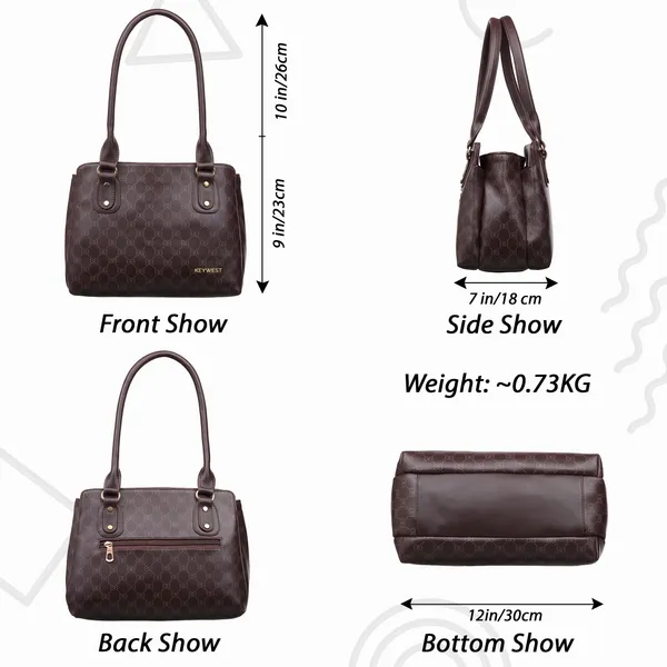 Keywest_Women's_Penguin_Luxe_Tote_Handbag_for_Women_|_Office_Bag_for_Work_|_Ladies_Purse_|_Stylish_Shoulder_Bag_|_Gift_For_Women_|_Brown