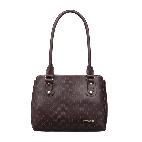Keywest_Women's_Penguin_Luxe_Tote_Handbag_for_Women_|_Office_Bag_for_Work_|_Ladies_Purse_|_Stylish_Shoulder_Bag_|_Gift_For_Women_|_Brown