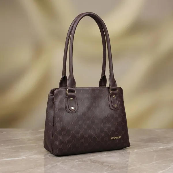 Keywest_Women's_Penguin_Luxe_Tote_Handbag_for_Women_|_Office_Bag_for_Work_|_Ladies_Purse_|_Stylish_Shoulder_Bag_|_Gift_For_Women_|_Brown