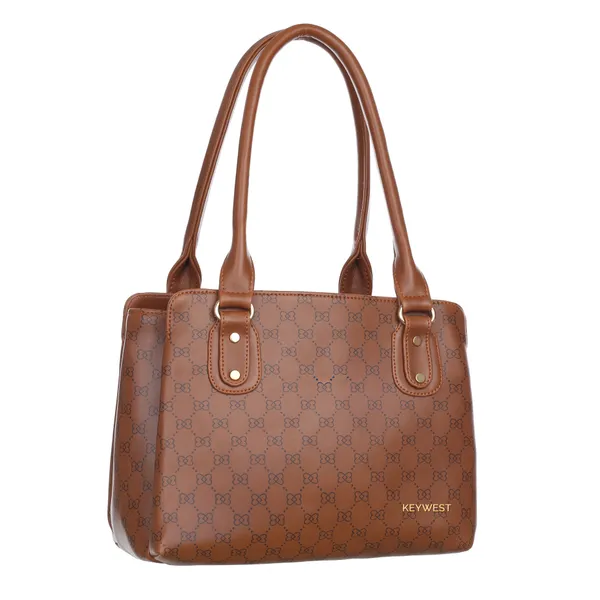 Keywest_Women's_Penguin_Luxe_Tote_Handbag_for_Women_|_Office_Bag_for_Work_|_Ladies_Purse_|_Stylish_Shoulder_Bag_|_Gift_For_Women_|_Tan