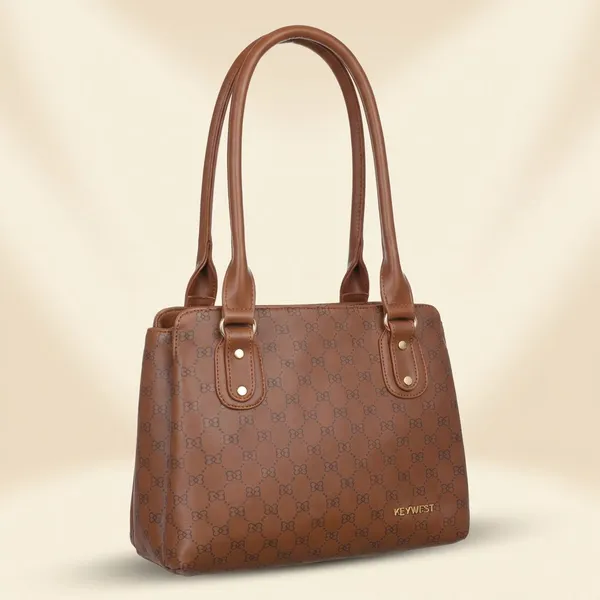 Keywest_Women's_Penguin_Luxe_Tote_Handbag_for_Women_|_Office_Bag_for_Work_|_Ladies_Purse_|_Stylish_Shoulder_Bag_|_Gift_For_Women_|_Tan