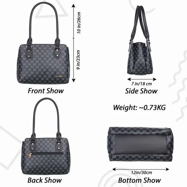 Keywest_Women's_Penguin_Luxe_Tote_Handbag_for_Women_|_Office_Bag_for_Work_|_Ladies_Purse_|_Stylish_Shoulder_Bag_|_Gift_For_Women_|_Black