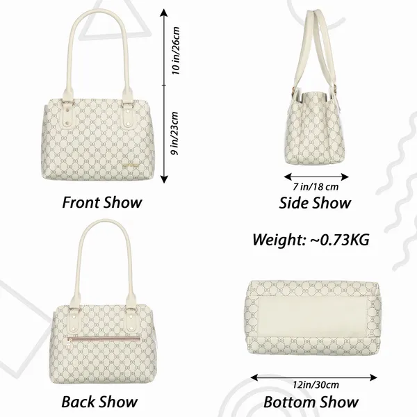 Keywest_Women's_Penguin_Luxe_Tote_Handbag_for_Women_|_Office_Bag_for_Work_|_Ladies_Purse_|_Stylish_Shoulder_Bag_|_Gift_For_Women_|_Cream