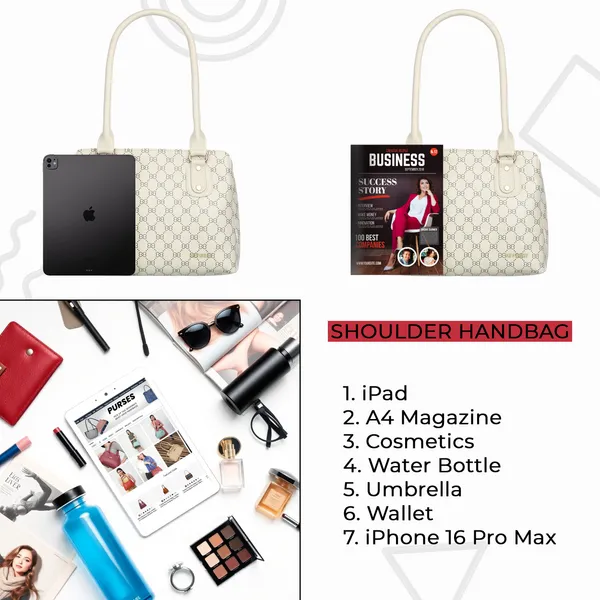 Keywest_Women's_Penguin_Luxe_Tote_Handbag_for_Women_|_Office_Bag_for_Work_|_Ladies_Purse_|_Stylish_Shoulder_Bag_|_Gift_For_Women_|_Cream