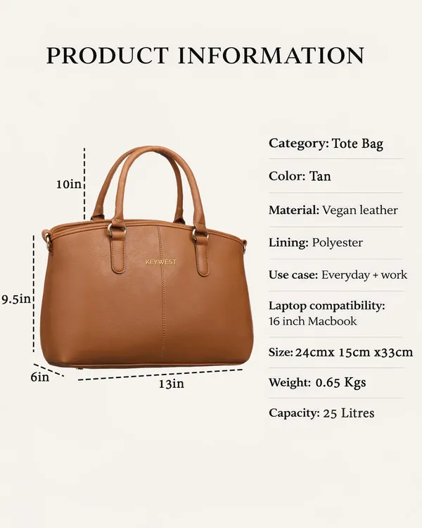 Keywest_Women's_Legacy_Luxe_Tote_Handbag_for_Women_|_Hobo_Bag_for_Work_|_Ladies_Purse_|_Stylish_Shoulder_Bag_|_Gift_For_Women_|_Tan
