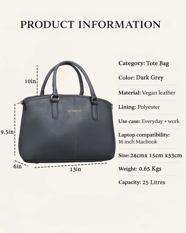 Keywest_Women's_Legacy_Luxe_Tote_Handbag_for_Women_|_Hobo_Bag_for_Work_|_Ladies_Purse_|_Stylish_Shoulder_Bag_|_Gift_For_Women_|_Dark_Grey