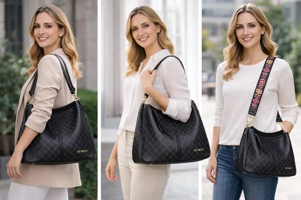 Keywest_Women's_Classic_Luxe_Tote_Handbag_for_Women_|_Hobo_Bag_for_Work_|_Ladies_Purse_|_Stylish_Shoulder_Bag_|_Gift_For_Women_|_Black