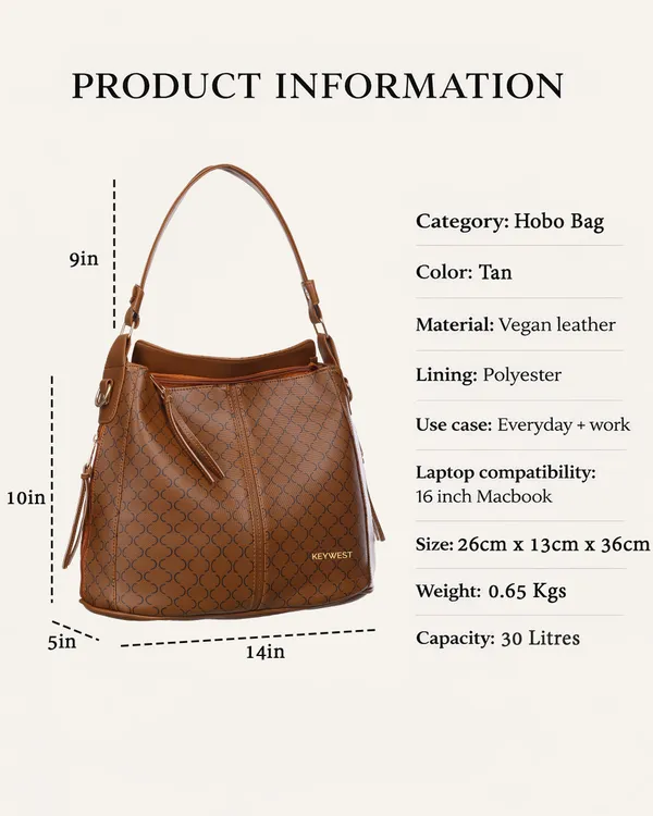 Keywest_Women's_Classic_Luxe_Tote_Handbag_for_Women_|_Hobo_Bag_for_Work_|_Ladies_Purse_|_Stylish_Shoulder_Bag_|_Gift_For_Women_|_Tan