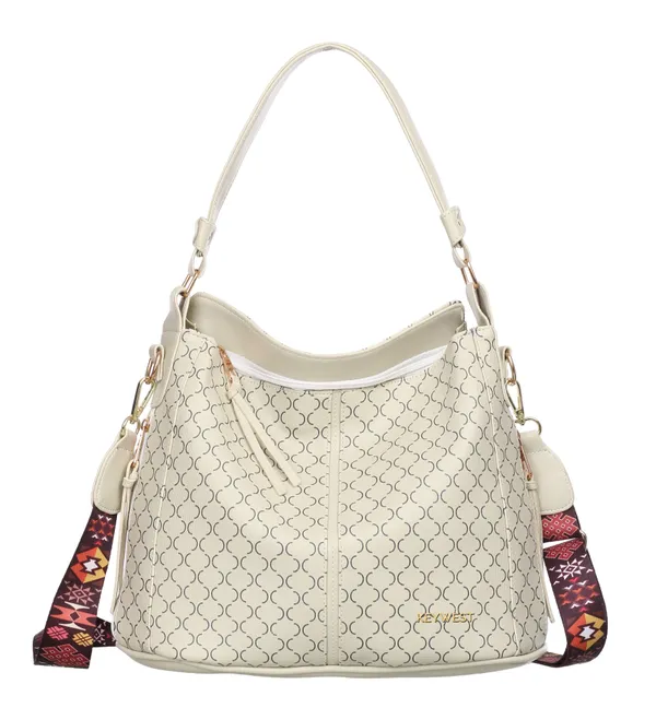 Keywest_Women's_Classic_Luxe_Tote_Handbag_for_Women_|_Hobo_Bag_for_Work_|_Ladies_Purse_|_Stylish_Shoulder_Bag_|_Gift_For_Women_|_Cream