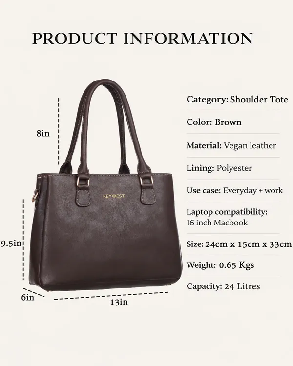 Keywest_Women's_Astrid_Luxe_Tote_Handbag_for_Women_|_Hobo_Bag_for_Work_|_Ladies_Purse_|_Stylish_Shoulder_Bag_|_Gift_For_Women_|_Brown