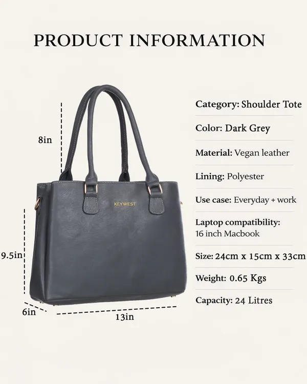 Keywest_Women's_Astrid_Luxe_Tote_Handbag_for_Women_|_Hobo_Bag_for_Work_|_Ladies_Purse_|_Stylish_Shoulder_Bag_|_Gift_For_Women_|_Dark_Grey