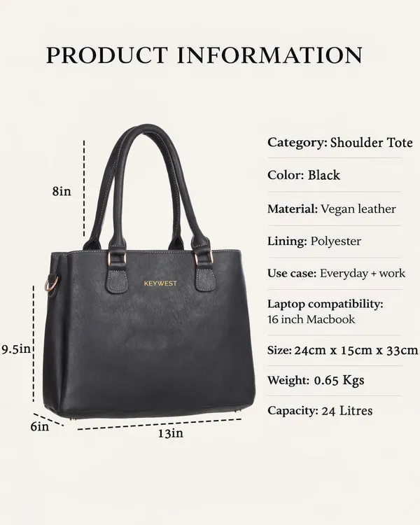Keywest_Women's_Astrid_Luxe_Tote_Handbag_for_Women_|_Hobo_Bag_for_Work_|_Ladies_Purse_|_Stylish_Shoulder_Bag_|_Gift_For_Women_|_Black