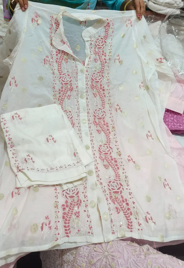 Semi_stiched_Pure_Banarasi_Mul_Co-ord_Set_Fabric
