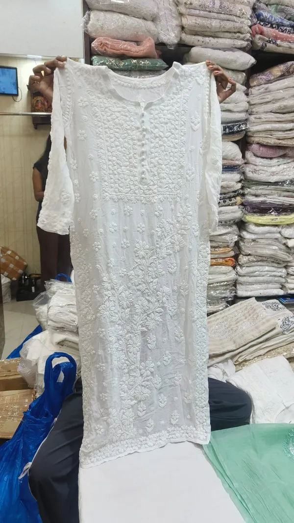 Pure_Premium_Georgette_Chikankari_Long_kurti_White