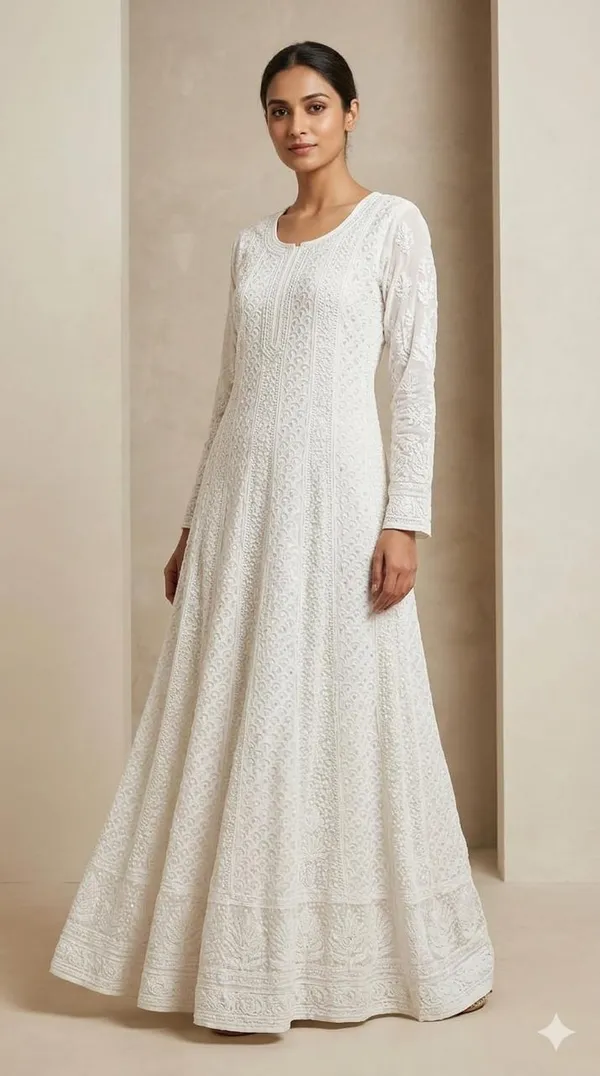 Semi_Stitched_Chikankari_Pearl_handwork_Anarkali