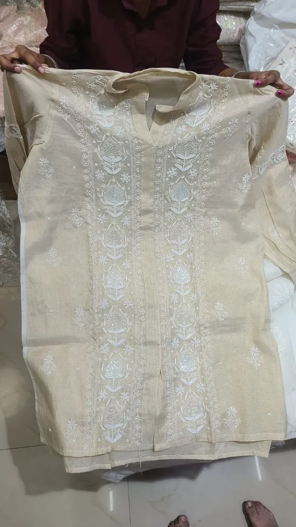 Semi_stiched_Pure_Chikankari_Tissue_Co-ord_Set_Fabric
