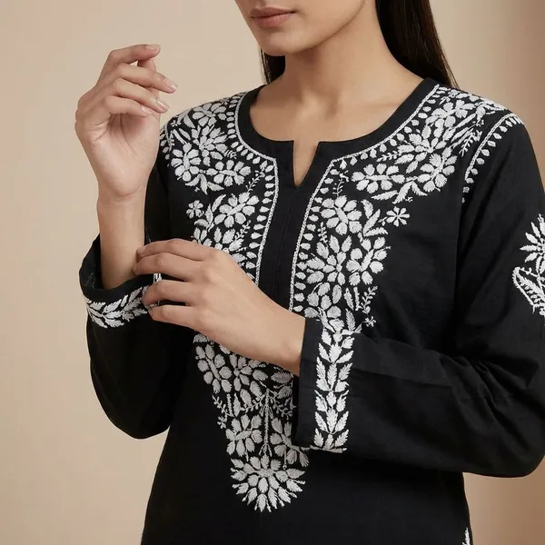 Pure_Chikankari_Black_Rayon_Palazzo_Set_For_Women