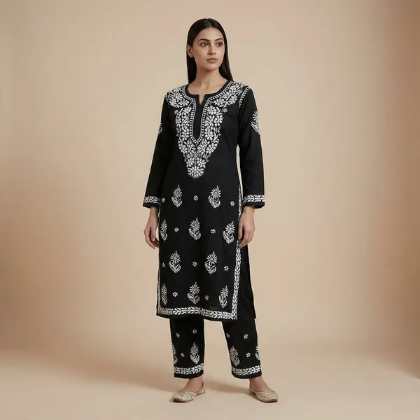 Pure_Chikankari_Black_Rayon_Palazzo_Set_For_Women