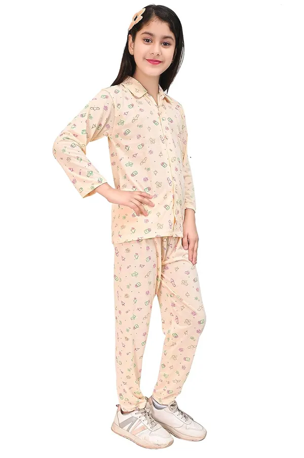 Cream_And_Pink_Cotton_Permium_Nightwear_Set_For_Girls