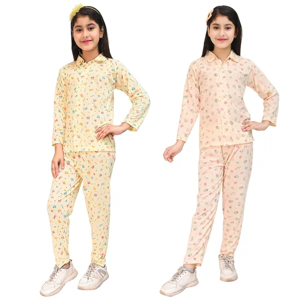 Cream_And_Pink_Cotton_Permium_Nightwear_Set_For_Girls