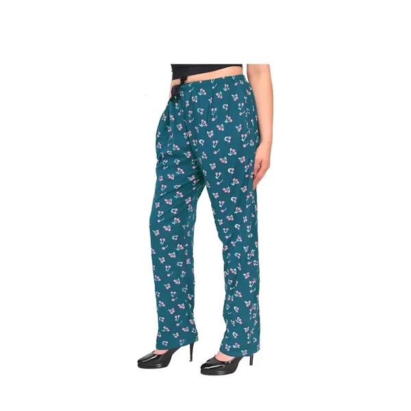 Teal_Cotton_Permium_Pyjama_Pants_For_Women