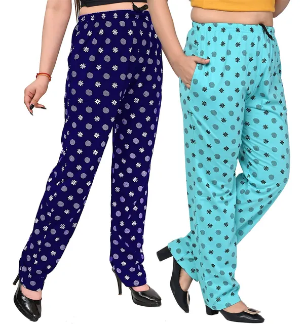 Navy_And_Sky_Blue_Cotton_Permium_Pyjama_Pant_For_Women
