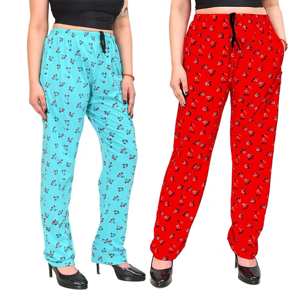Red_And_Sky_Blue_Cotton_Permium_Pyjama_Pant_For_Women