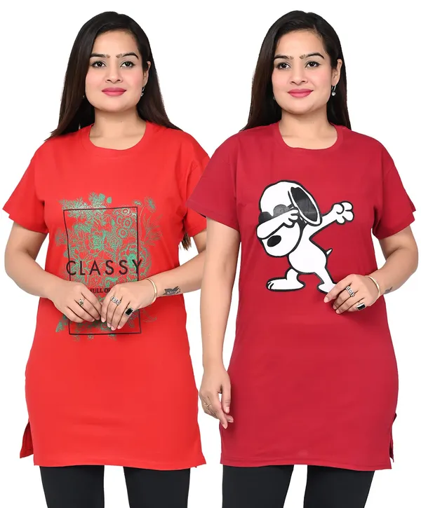 Red_And_Maroon_Cotton_Permium_Polo_T-Shirt_For_Women