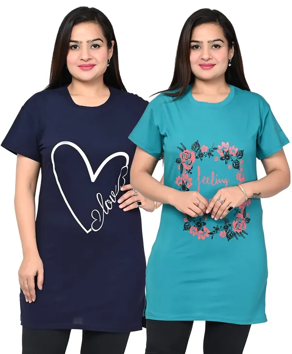 Green_And_Navy_Blue_Cotton_Permium_Polo_T-Shirt_For_Women