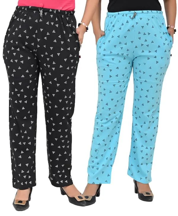 Black_And_Sky_Blue_Cotton_Permium_Lounge_Pants_For_Women